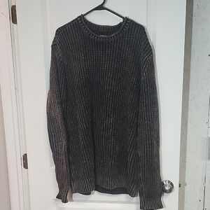 Men's Black Knit Crewneck Sweater